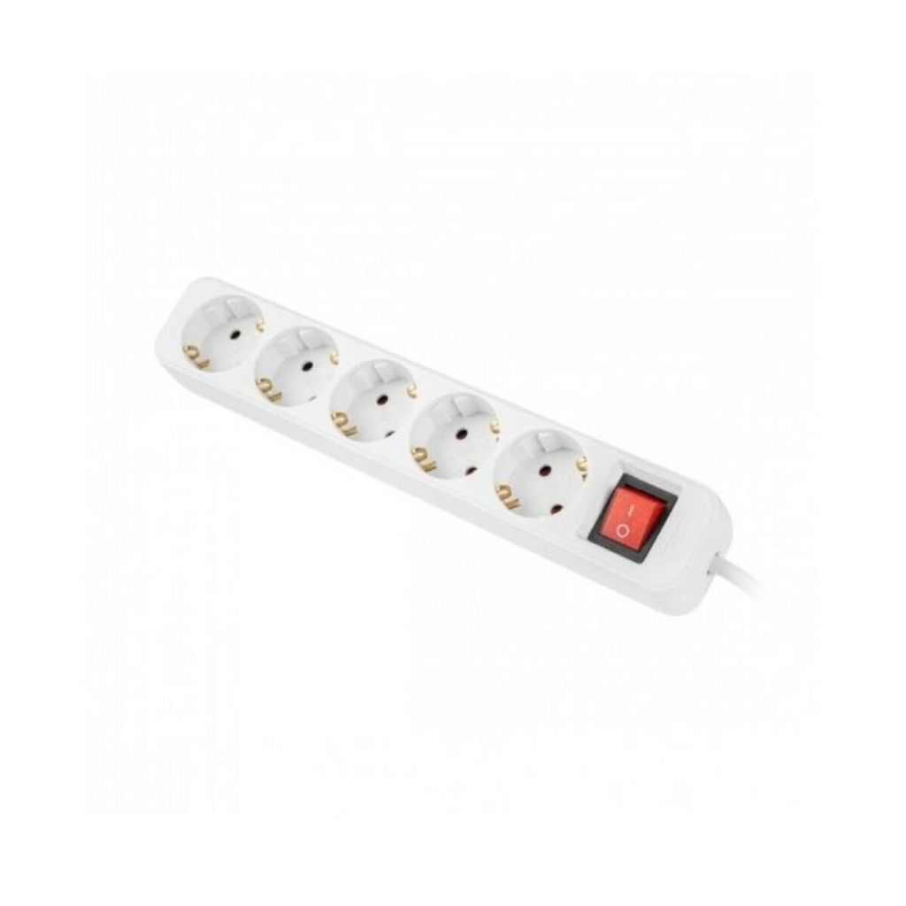 Lanberg Steckdosenleiste 5x Schuko mit Schalter, 3m weiß Image du produit 