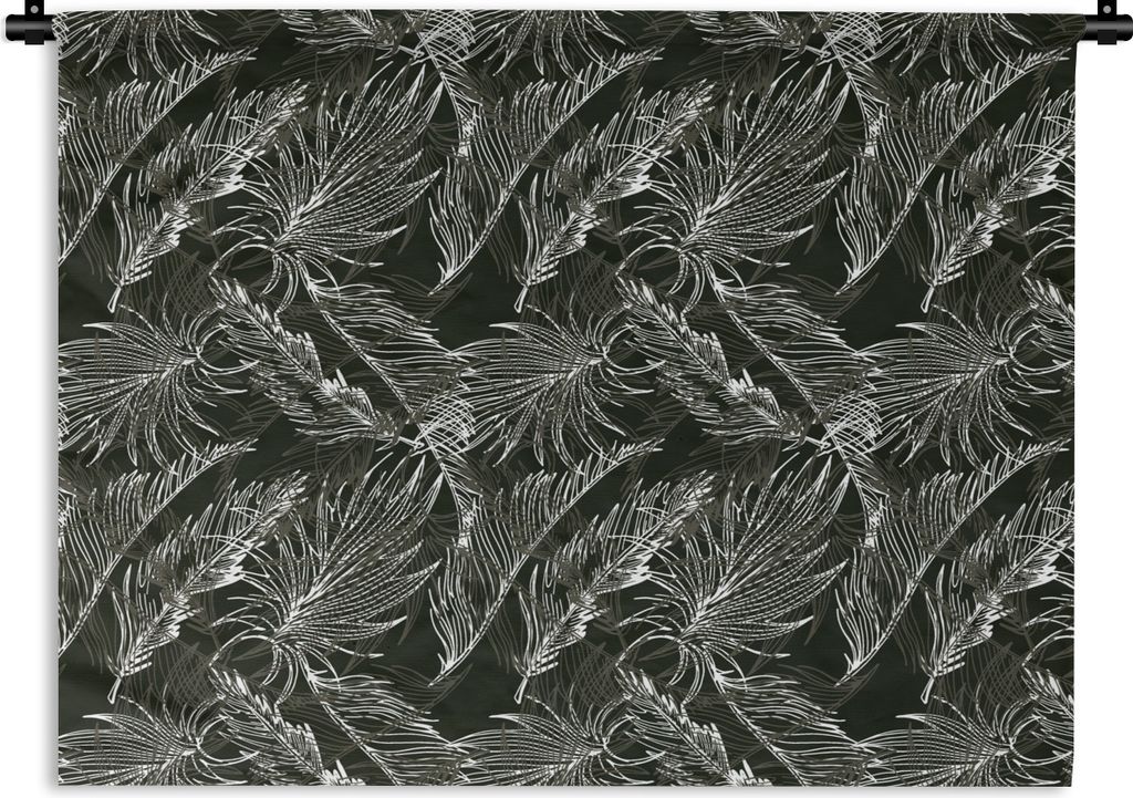 MuchoWow Wandteppich Wandbehang Palmenblatt - Tropisch - Design - Hawaii 150x112.50 cm Tapisserie Dekoration Wandtuch - Wanddecke - Wandteppiche