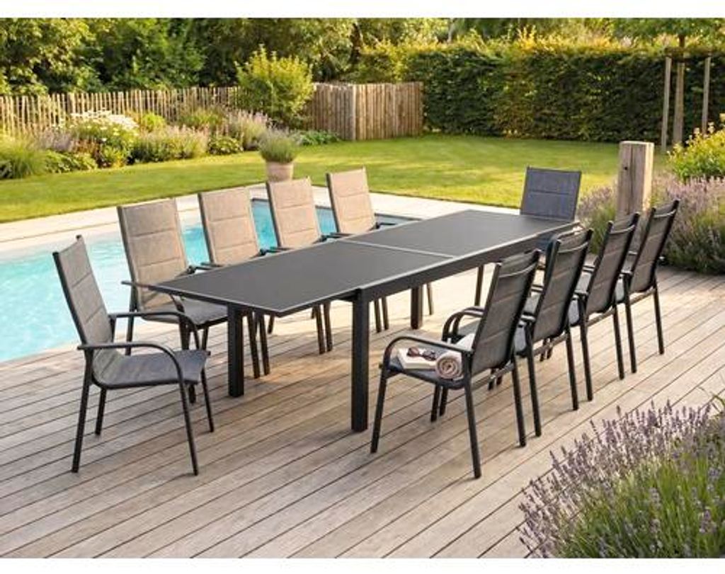 Gartentisch GARDEN PLACE Eve grau 140/280 x 90 x 75 cm mit Produktbild 
