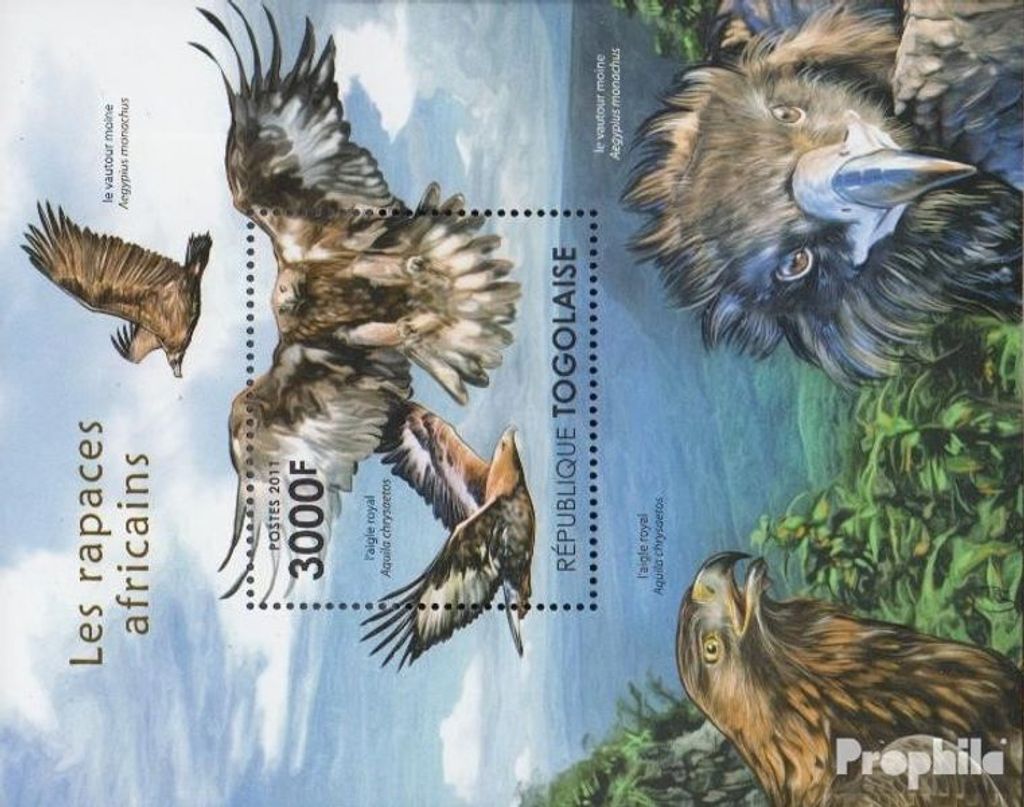 Briefmarken Togo 2011 Mi Block633 (kompl.Ausg.) postfrisch Afrikanische Greifvögel