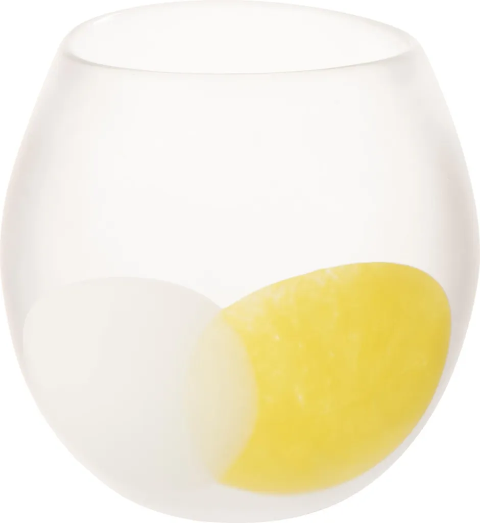 Photophore en Verre Design Boule Blanc Jaune pour Déco de Maison Chic