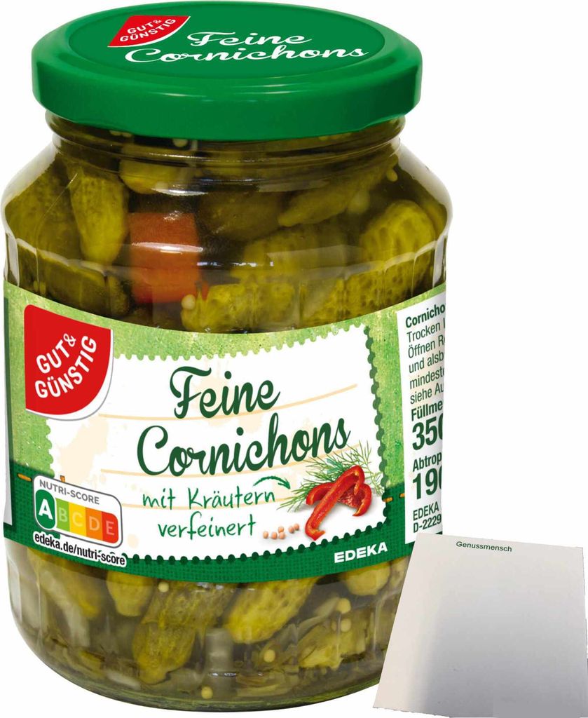 Gut Günstig Cornichons mit Kräutern fein-würzig kleine