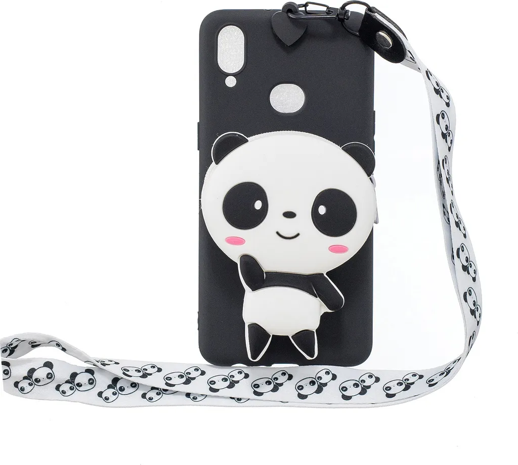 Custodia Samsung A10S A20S Portamonete TPU Panda con Cordino