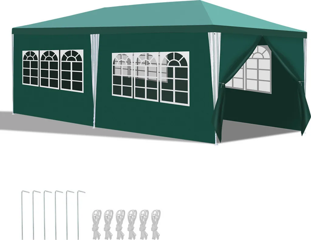 TolleTour padiglione da giardino con pannelli laterali due porte tenda impermeabile con tubi a spirale