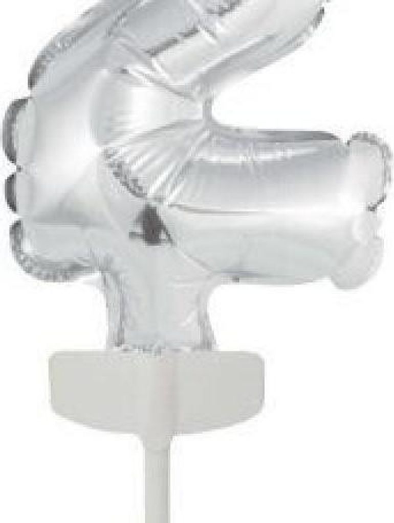 Mini-Kuchenballon silberfarben - Nummer 2 - 13 cm