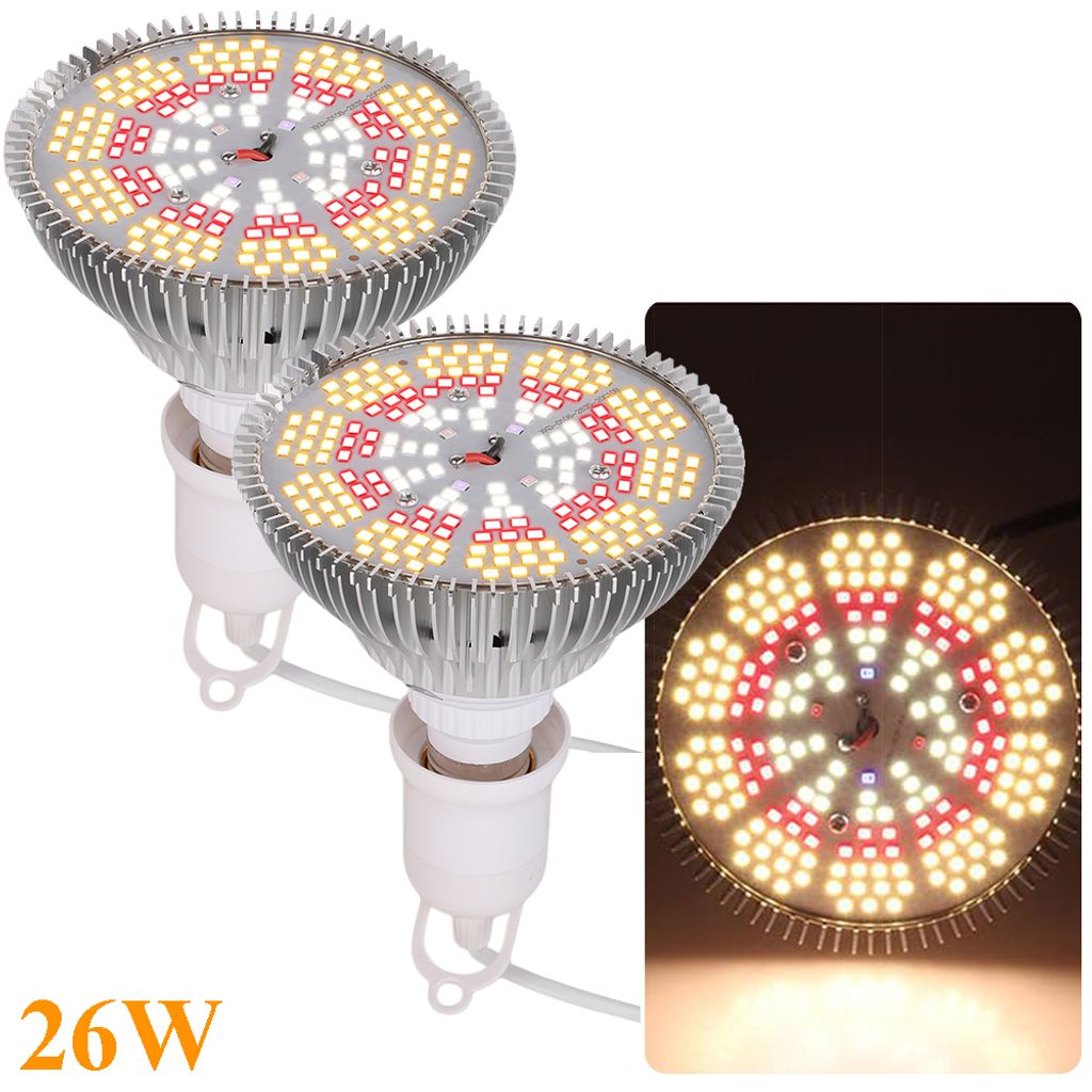 26W 200 LED Pflanzenlampe Sonnenlichts E27 für Zimmerpflanzen, Grow Light mit UV IR Wachstumslampen für Pflanzen Gewächshaus Blumen Gemüse Säm...