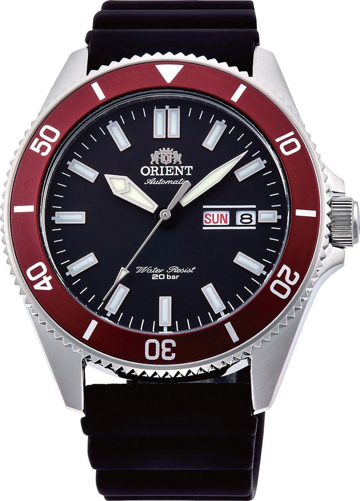 A close-up studio shot of an Orient Mako III automatic men's watch.