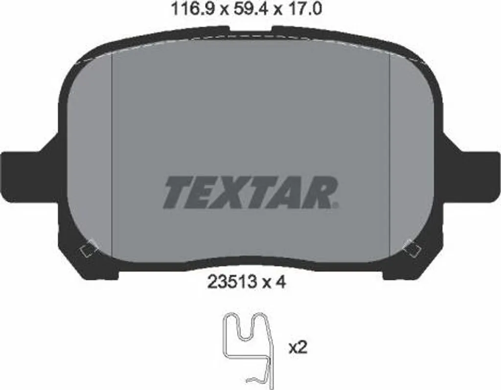 Plaquettes de frein à disque Textar 2351302 série OE pour Toyota Camry
