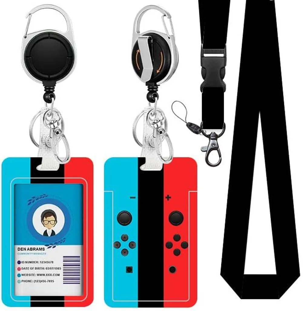 Enrouleur porte-badge rétractable Gamped robuste - Style manette de jeu