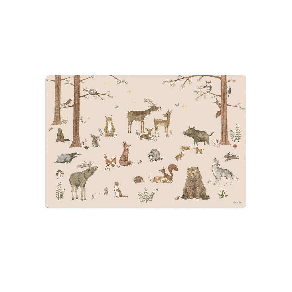 Schreibtischunterlage für Kinder – „Woodland blush“ – 60 x 40 cm – aus Premium Vinyl – Germany