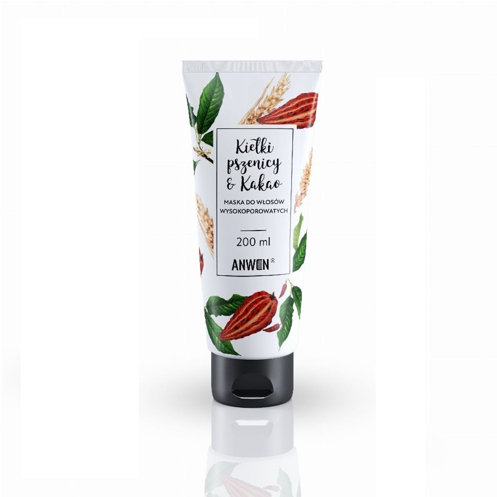 ANWEN_Maska do włosów wysokoporowatych Kiełki Pszenicy i Kakao 200ml