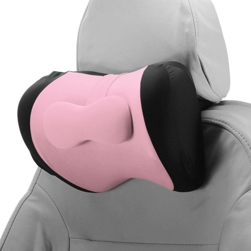Auto Kopfkissen Ergonomisch Bequemes Nackenkissen Milchseidenstoff Und Memory Schaum Verstellbare Breite Schwarz Und Rosa Set Von 1