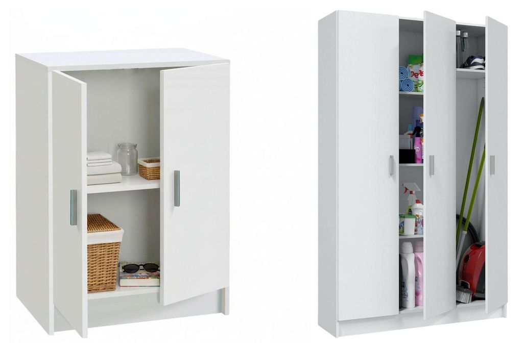 Fenis - Waschraummöbel-Set, Weiß, 6 Regalböden