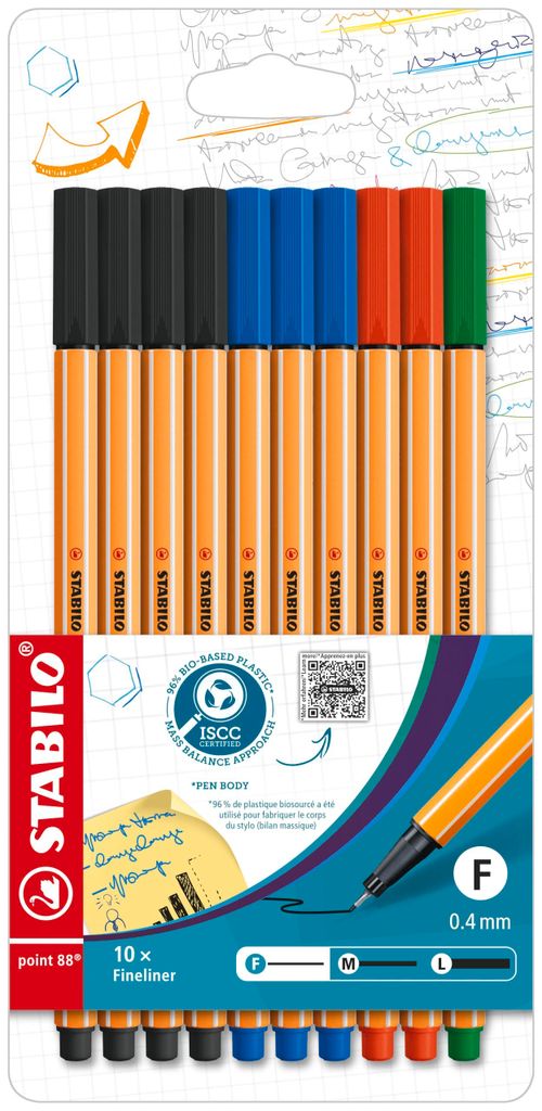 Fineliner - STABILO point 88 - Opakowanie 10 sztuk Office - Zdjęcie produktu 