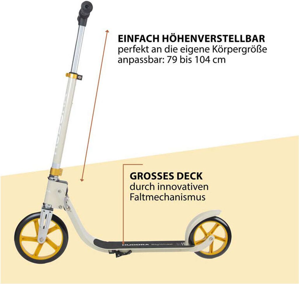 Hudora Hulajnoga Hudora Bigwheel® 215 Beżowa Zdjęcie produktu 3