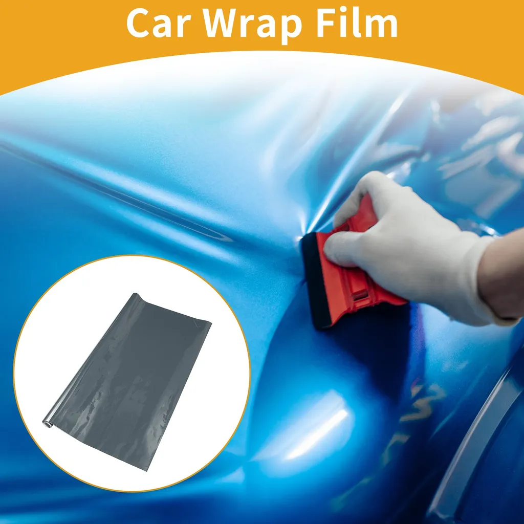 Film Protecteur Voiture Gris Brillant 152x122cm en Vinyle PVC 5.5mil