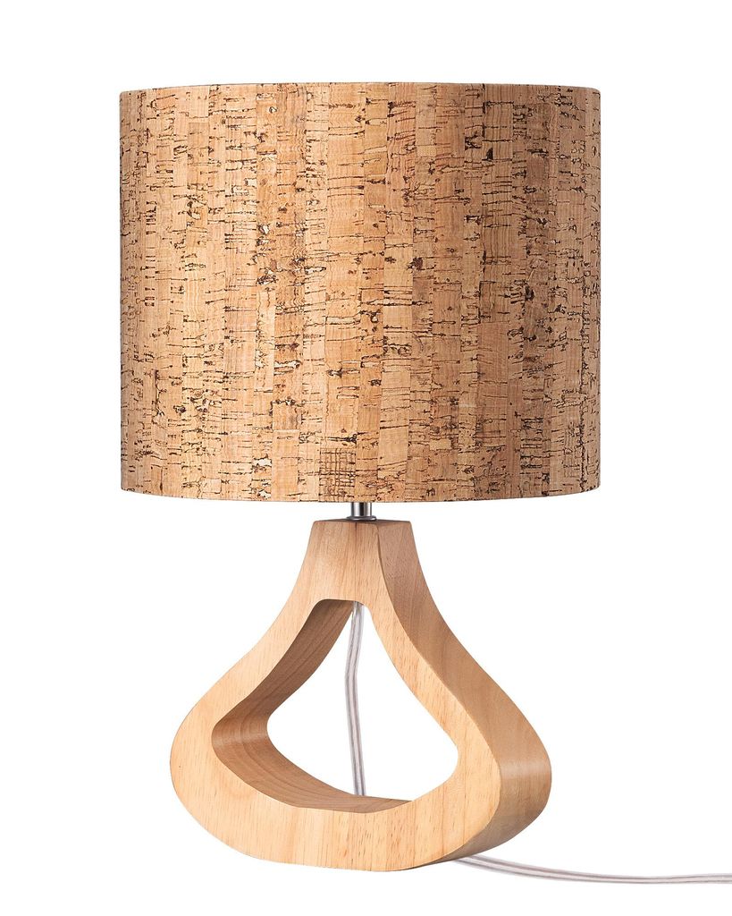 EDISHINE Nachttischlampe Holz, Tischleuchte in Rindenoptik, Produktbild 