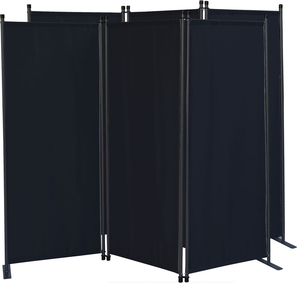 2 Stück Paravent 3 Teilig 170 x 165 cm Schwarz - Garten & Balkon Sichtschutz Stellwand Innen & Außen - Raumteiler Trennwand Faltbar Blickdicht & ...