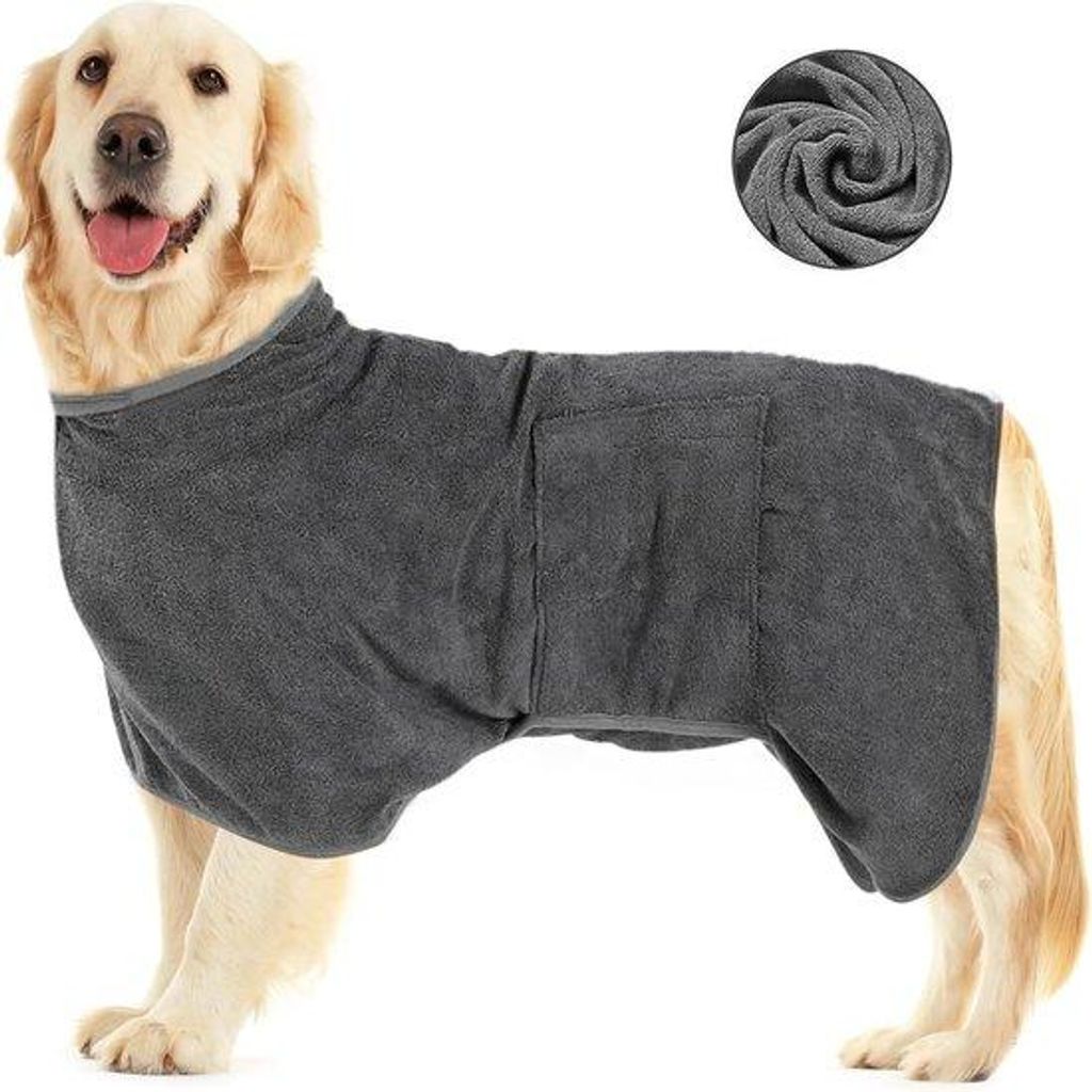 Hundebademantel aus Mikrofaser mit Klettverschluss, Produktbild 