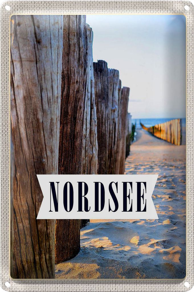Blechschild Reise 20x30cm Nordsee Deutschland ebbe und flut