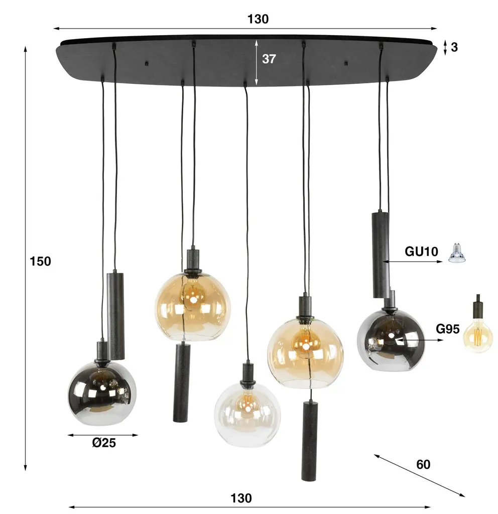 Plafonnier Design 130 cm : Éclairez les Grands Espaces avec Style Sfera - 7