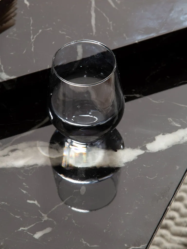 Table basse aspect marbre noir brillant lot de 2 tables emboîtables - 5