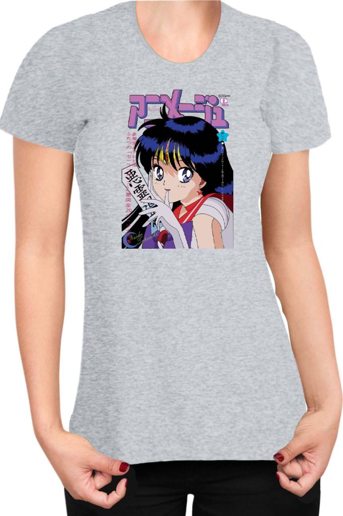 Damen T-Shirt Japan Manga Anime Comics Animation Sailor Anime Manga Moon 15, Lady S / Grau