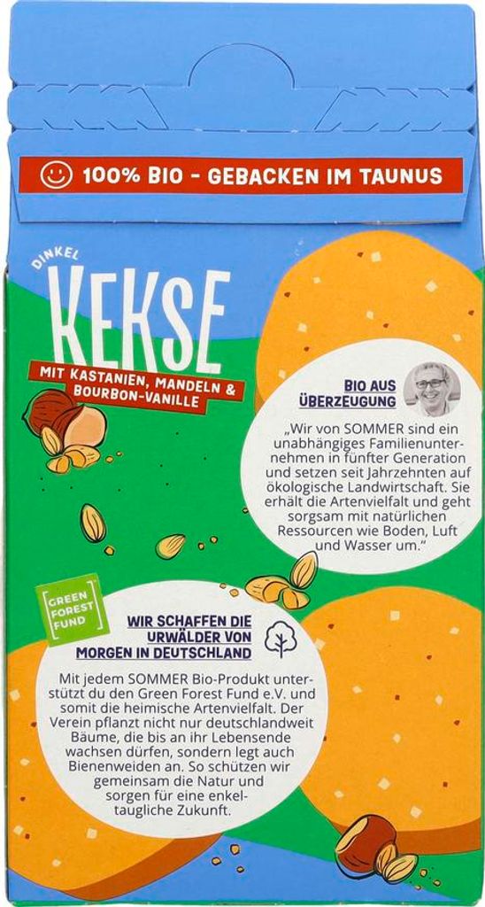 Sommer - Dinkel Kastanienkekse mit Mandel - 150g