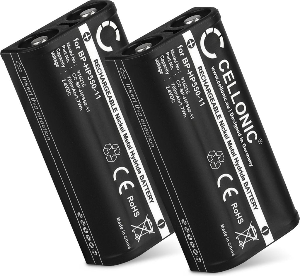 CELLONIC 2x Akku für Headset Kompatibel mit Sony MDR-RF4000, MDR-IF245RK, MDR-RF4000K, BP-HP550 - (700mAh, 2.4V)
