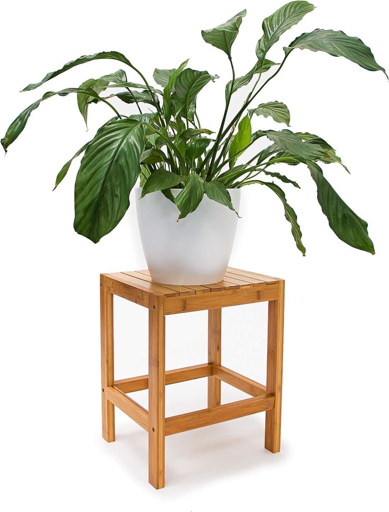 Bambus Hocker - 40 x 28 x 32 cm - Pflanzenhocker - Badezimmerhocker - quadratisch