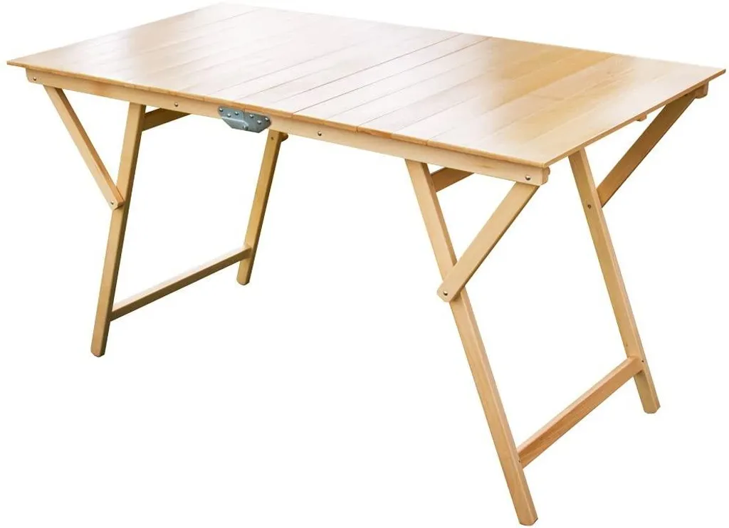 Grande table de repas pliante en hêtre 140 cm pour salle à manger