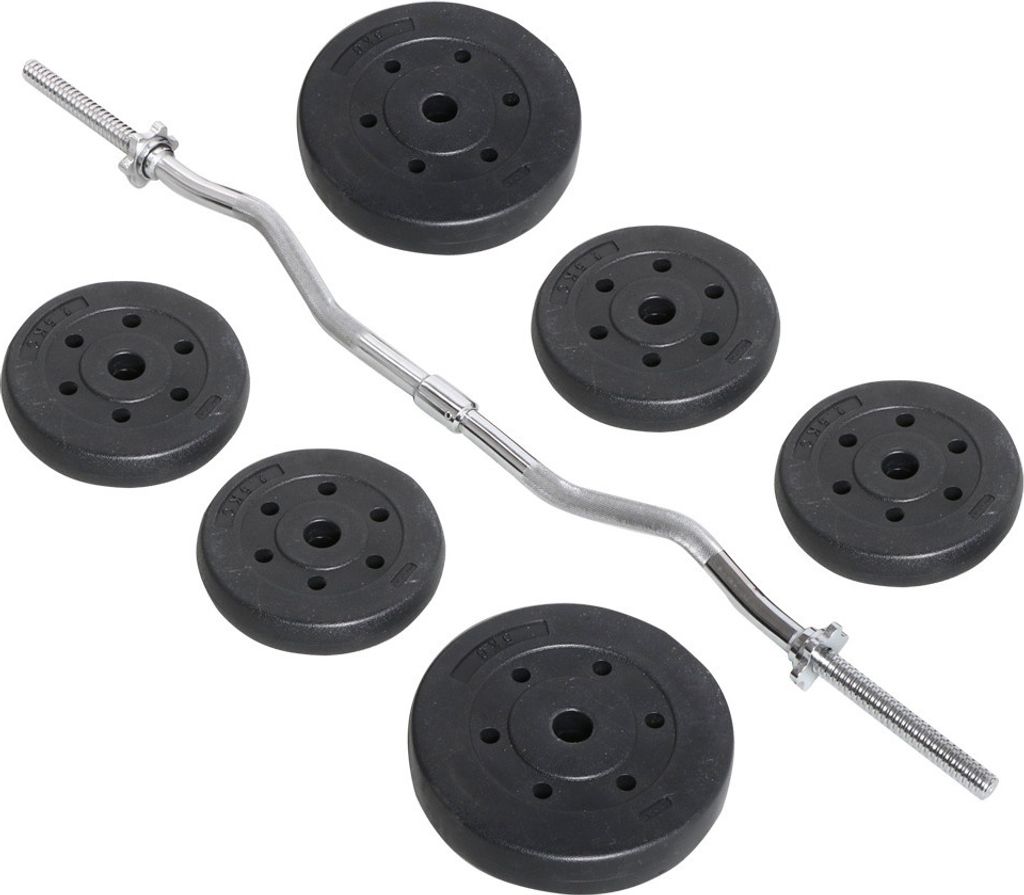 Kunststof Halterset 76 kg met Super SZ-Stang en Halterbank HS-1055