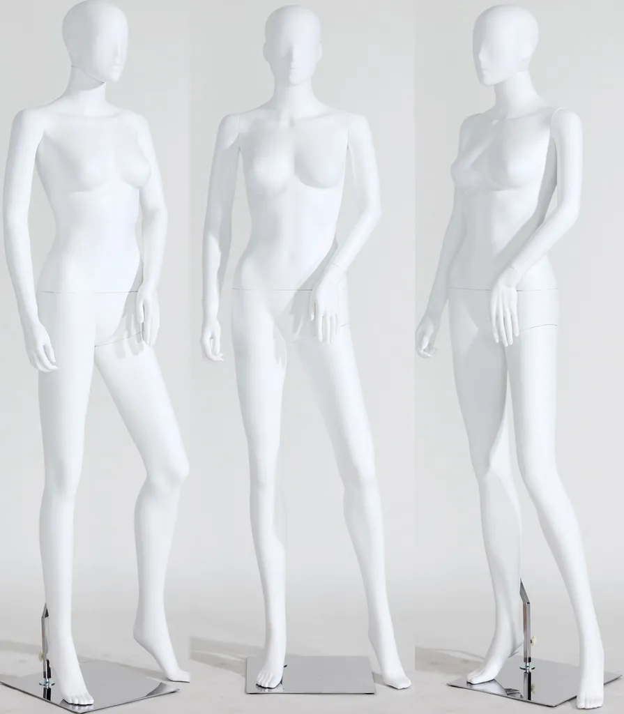 Mannequin abstrait blanc mat LF4-6 avec détails visage nez et bouche