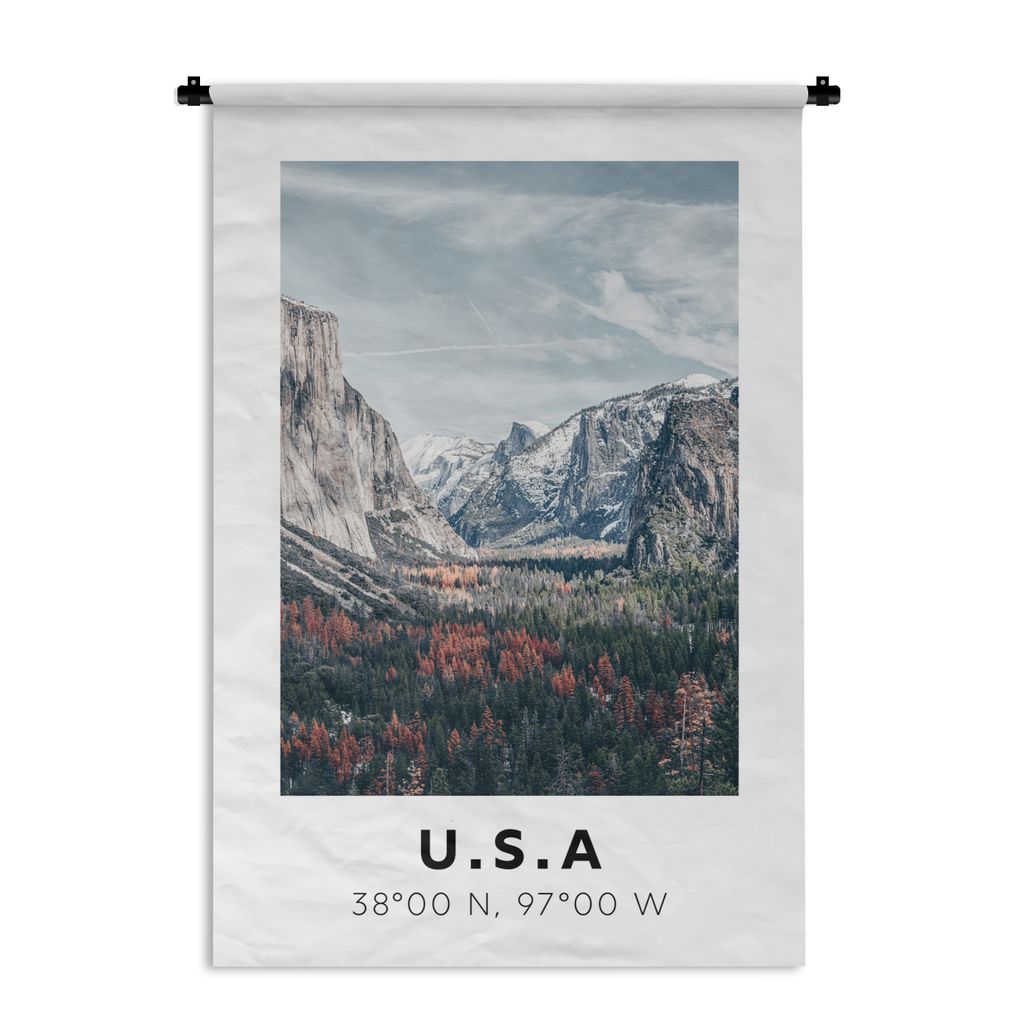 MuchoWow Wandteppich Wandbehang Yosemite - Amerika - Wyoming 120x180 cm Tapisserie Dekoration Wandtuch - Schlafzimmer - Dekorationen für das Haus