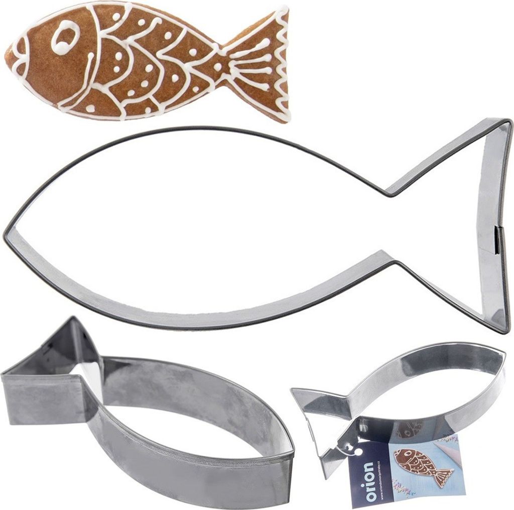 Orion Fisch-Ausstechform Keksausstecher Ausstecher für Kekse Lebkuchen aus Edelstahl Fisch 9 cm