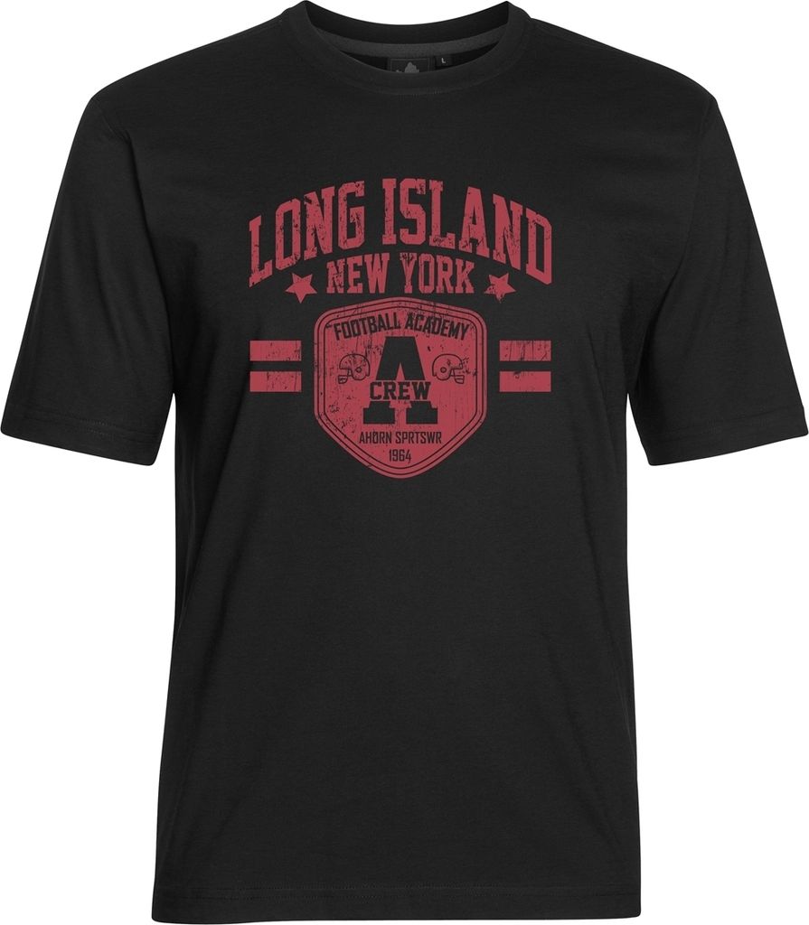 Übergrößen T-Shirt Long Island Football (rot) AHORN SPORTSWEAR Schwarz 7XL