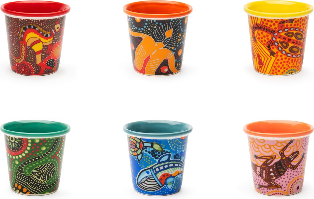 Excelsa set von 6 espressotassen Aboriginal porzellan 9 cl bunt