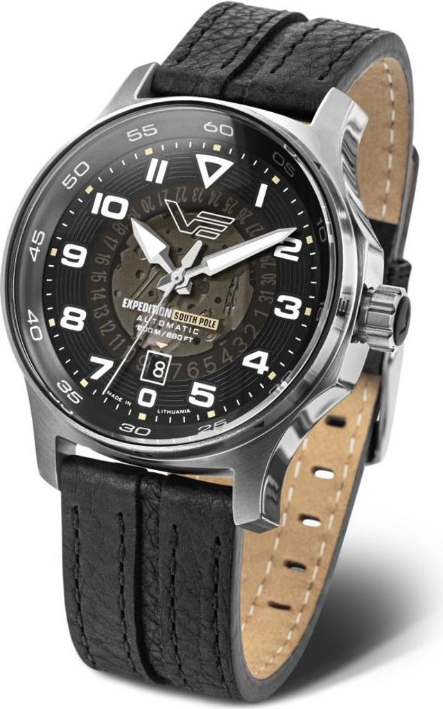 Herrenuhr VOSTOK EUROPE YN55-592A758, klassische wasserdichte schwarze Uhr.