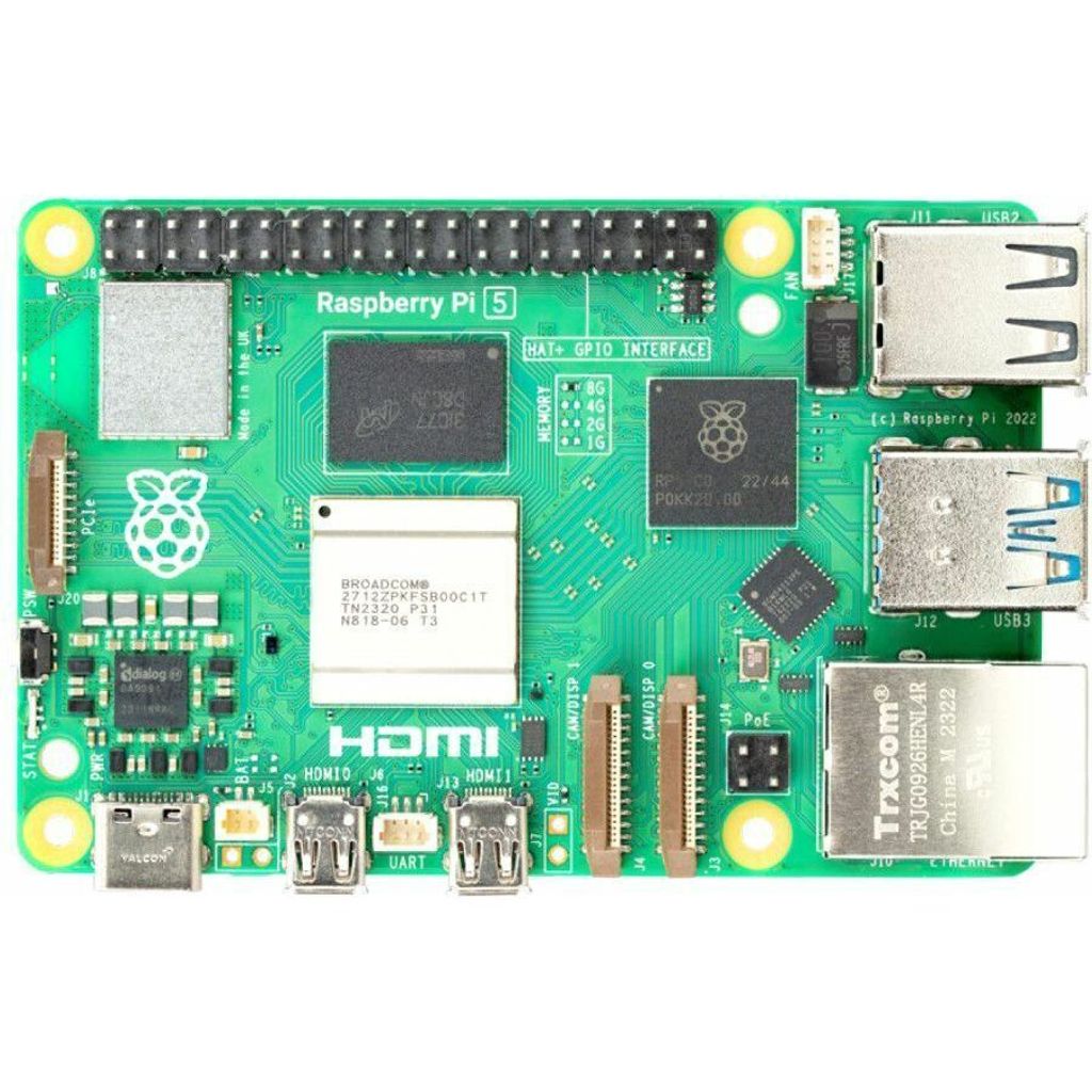 Raspberry Pi 5 Single Board Computer - ARM - Cortex A76 - Quad-Core - 2,40 GHz - 8 GB - LPDDR4X - Broadcom - Wireless LAN - Bluetooth - HDMI - 4 x ...