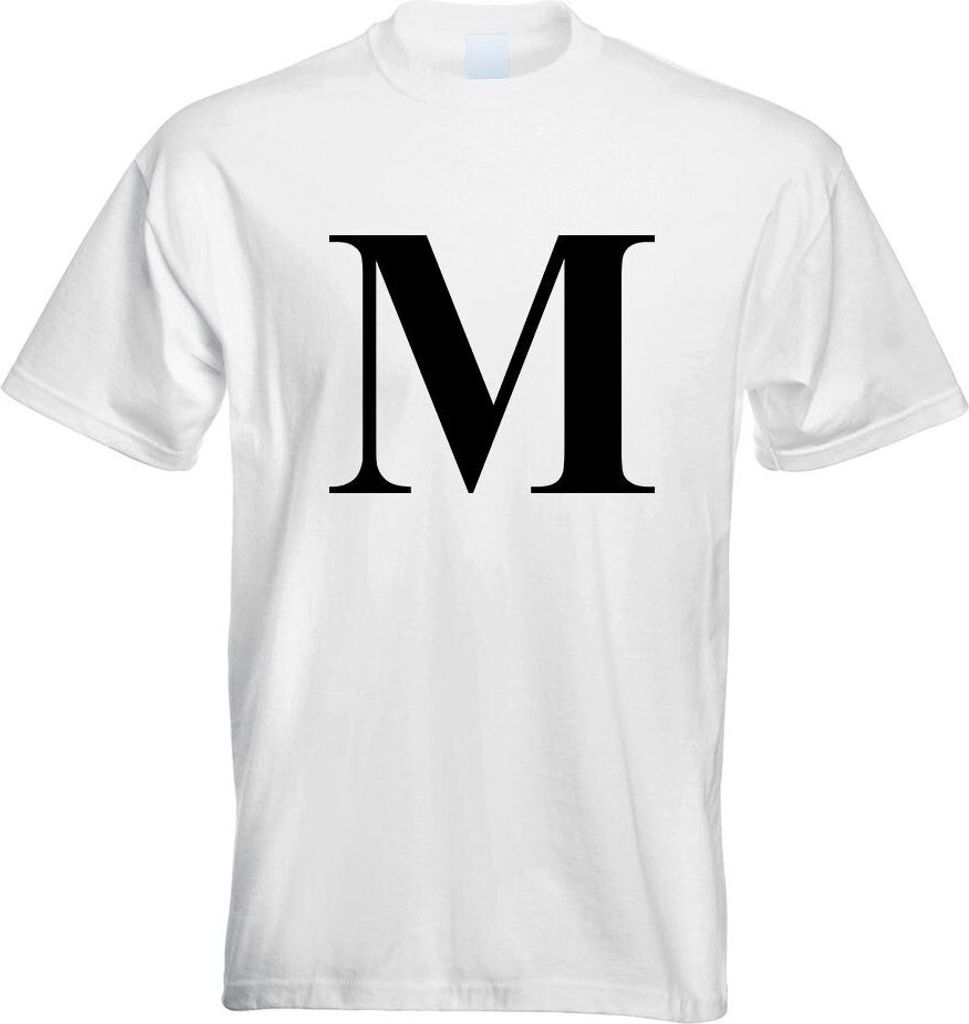 Kiwistar - T-Shirt - Weiss - Buchstabe M - Alphabet Motiv Bedruckt Funshirt Design Print - mit Motiv Bedruckt - Funshirt Design - Sport - Freizeit ...