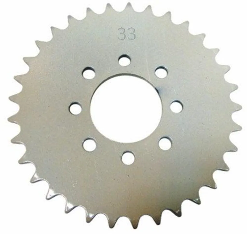 Jante arrière complète Tomos A35 Snor avec couronne 33 dents argent