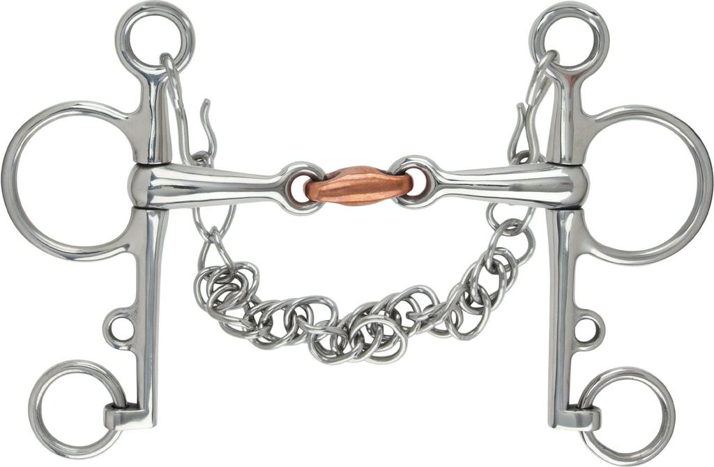 Shires - Kupfer Doppel-Gelenk Kandare ER164 (12,7 cm) (Silber)