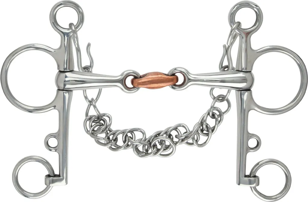 Shires Mors de Filet Double Articulation en Cuivre ER164 Argent 11,43cm