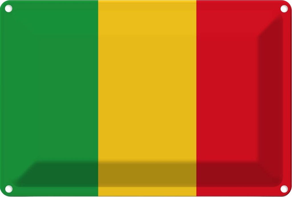 vianmo Blechschild 12x18 cm Malis Mali Flagge Fahne Wappen