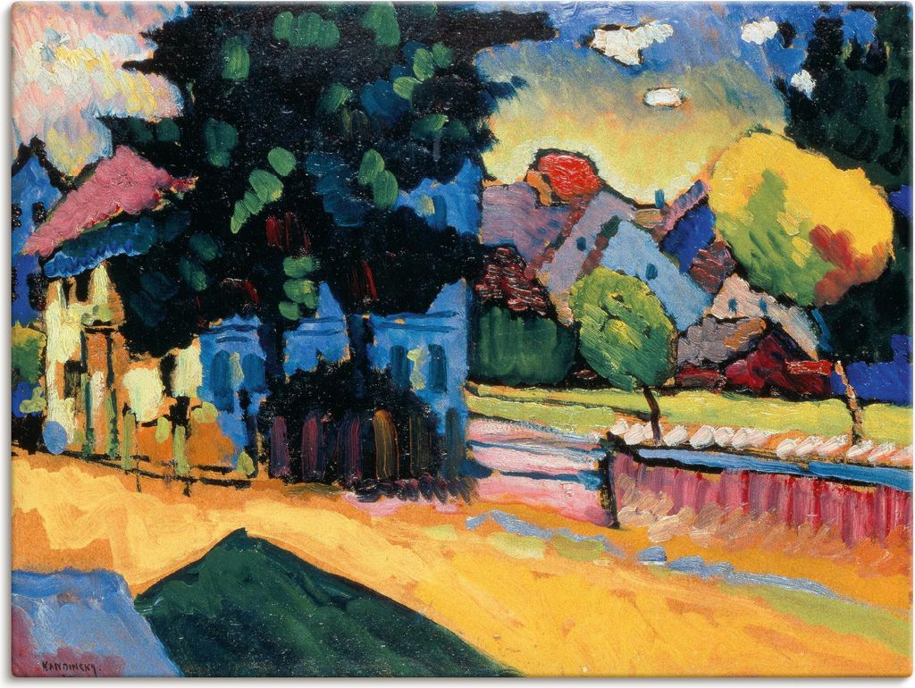 ARTland Leinwandbild Murnau - Studie zur Landschaft mit Haus Größe: 80x60 cm
