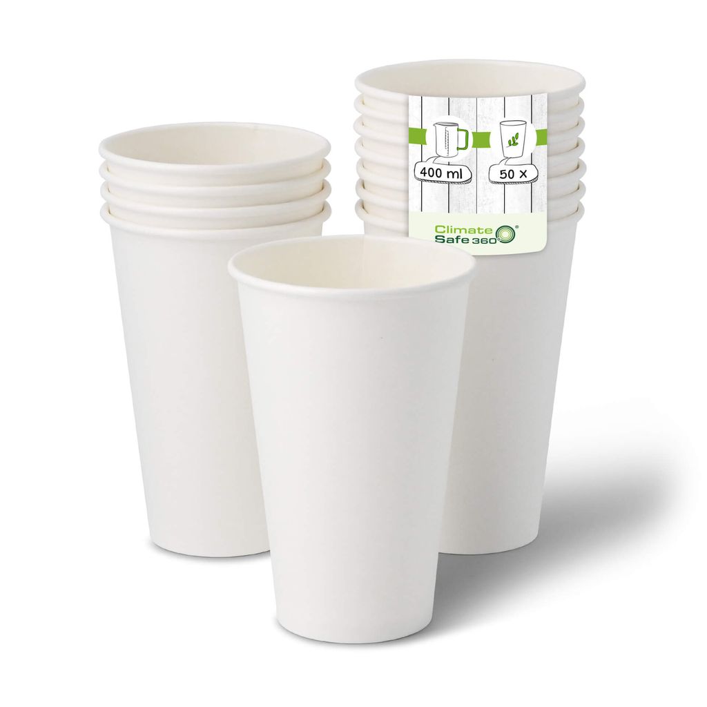 400ml Pappbecher Einwegbecher To Go for Kaffee Tee Heißgetränke 50 Stück