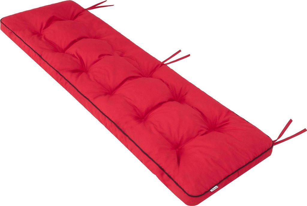 Gartenbank-Auflage "Etna" 150×50 cm – 8 cm dick, Oxford-Gewebe, wasserabweisend, mit Befestigungsbändern | HobbyGarden