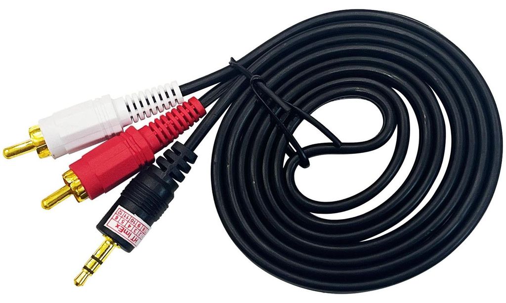 3,5mm AUX Klinke auf 2x Cinch RCA Audio Kabel Stereo Adapter für TV Verstärker Boxen