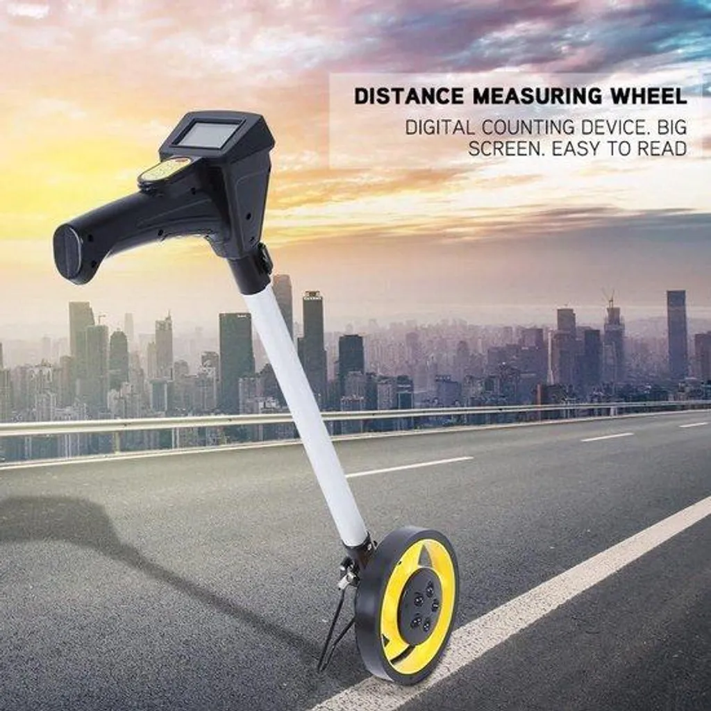 Roue de mesure pour ouvriers routiers avec socle pour mesures de sol