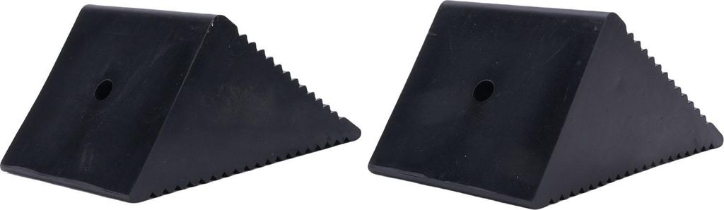 2-teiliges Mini-Gummi-Unterlegkeil-Set, 5 x 3 x 2-1/2 Zoll, Premium-Reifenstopper-Blöcke für Geländefahrzeuge, Rasenmäher, gasbetriebene Motorr...